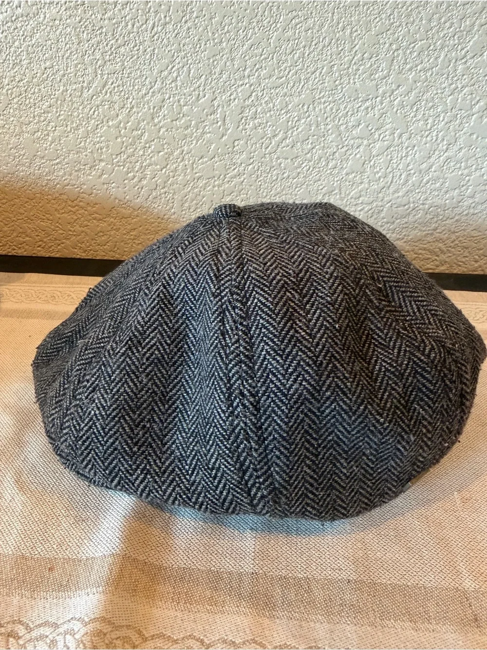Brixton Gray Black Herringbone Brood Newsboy Cap